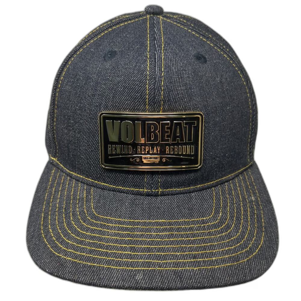 Bravado Volbeat Band Black Snapback Hat One Size Denim Contrast Stitching